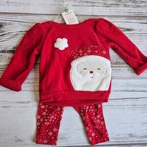 Carter's Santa 2 piece sweatshirt set Sz 9M New
